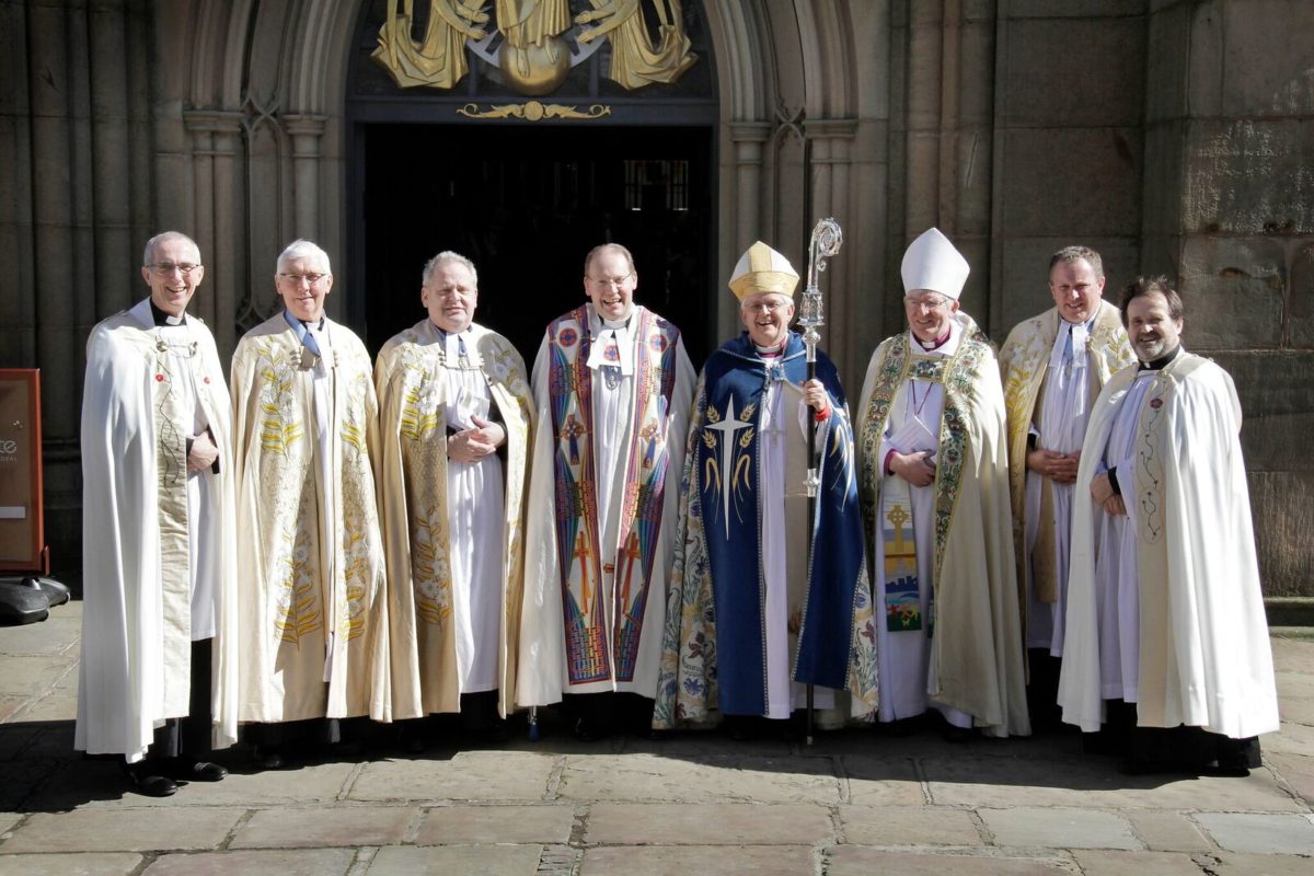 Bishop of Blackburn, Rt Rev. Julian Henderson; the Bishop of Lancaster, Rt Rev. Geoff Pearson; the Archdeacon of Lancaster, The Venerable Michael Everitt; the Archdeacon of Blackburn, The Venerable Mark Ireland and the Canon Sacrist of Blackburn Cathedral, Canon Andrew Hindley. They were joined by the Dean of Chester, The Very Rev. Professor Gordon McPhate.